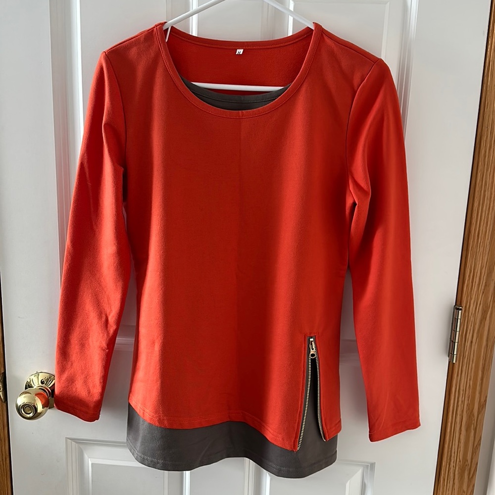 Orange and Brown Top
